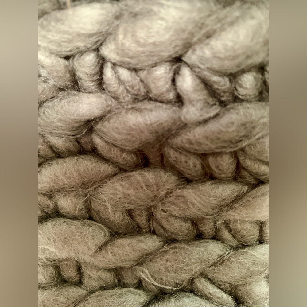 Chunky Knit Small Gray Tote Bag - Picture 9 of 10